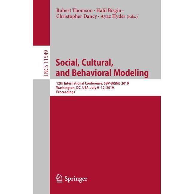 Social, Cultural, and Behavioral Modeling, Fachbücher von Ayaz Hyder, Christopher Dancy, Robert Thomson, Halil Bisgin