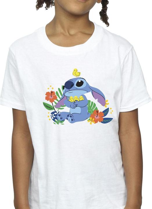Actual product image Disney Girls Lilo & Stitch Birds Cotton T-Shirt (152, 158)