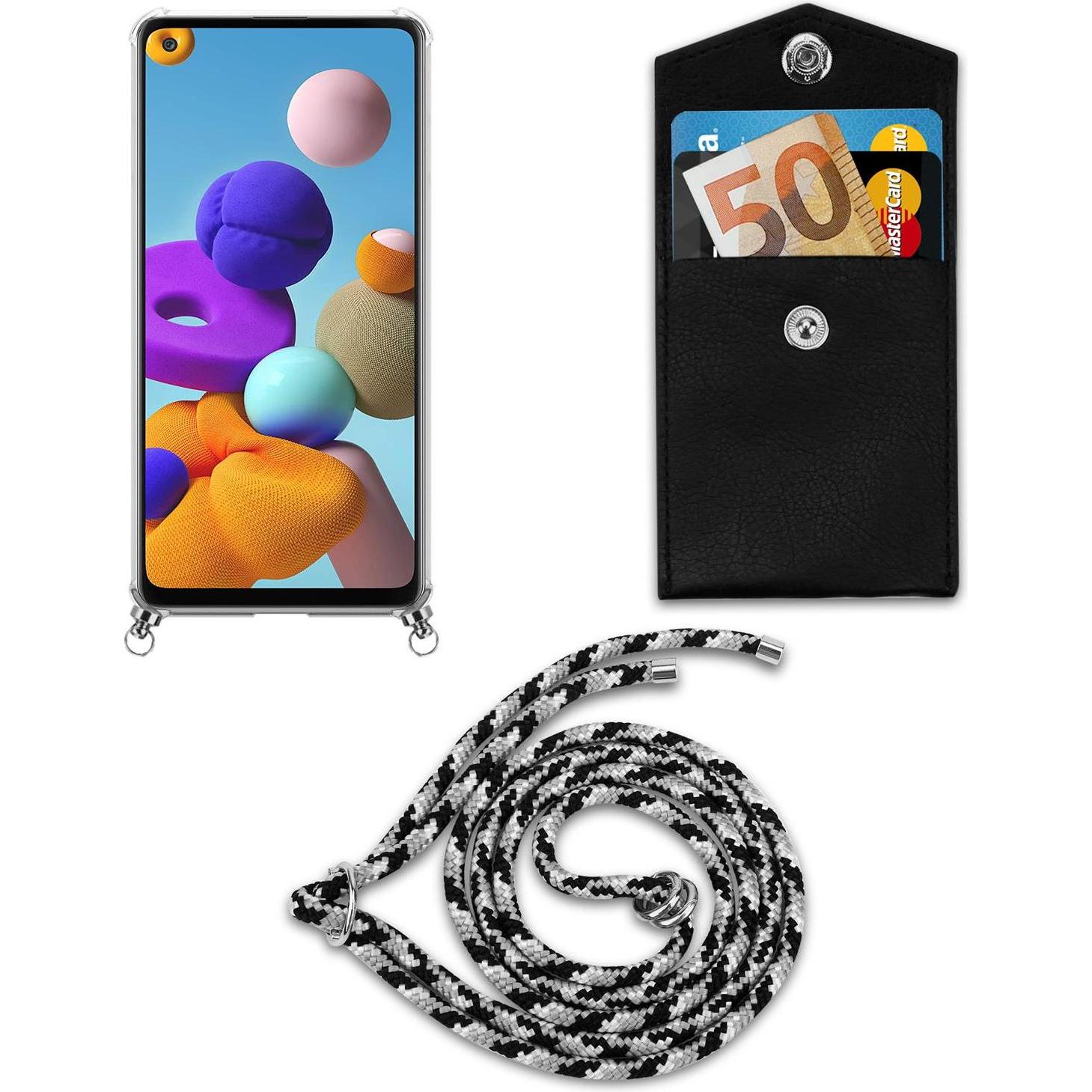 Thumbnail - Cadorabo TPU Handy Kette SILBER Cover (Samsung Galaxy A21s), Smartphone Hülle, Grau