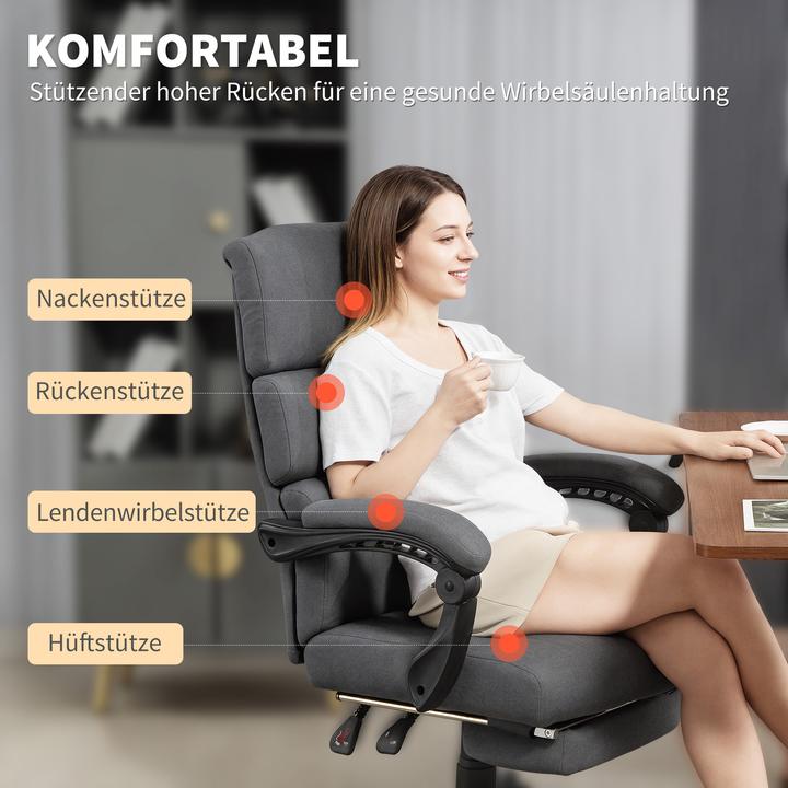Produktbild Homcom Bürostuhl Polyester Dunkelgrau
