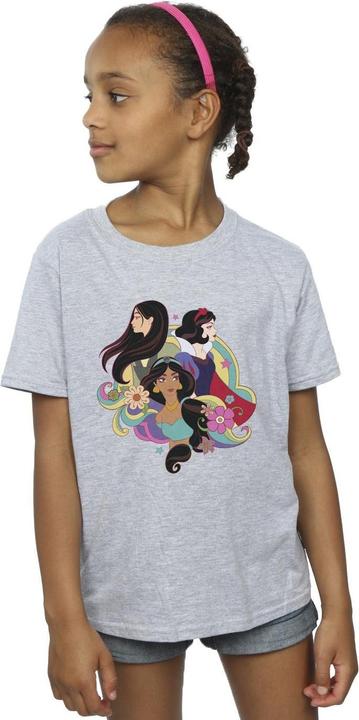 Actual product image Disney Girls Princess Mulan Jasmine Snow White Cotton T-Shirt (140, 146)