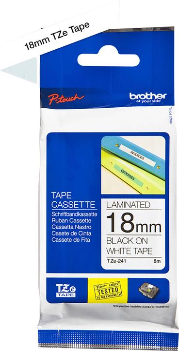 Actual product image Brother TZe-241 (1.80 cm, Black, White)