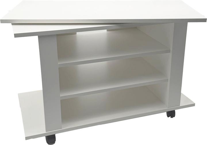 FineBuy TV Lowboard mit Rollen Weiss 78cm HiFi Bank Rollen Fernsehtisch TV Möbel drehbar