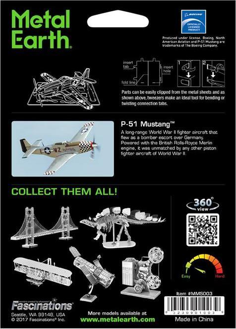 Actual product image Metal Earth Mustang P-51
