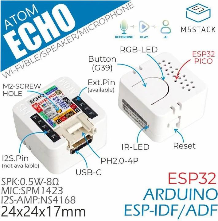 Produktbild M5Stack ATOM Echo Smart Speaker Dev Kit