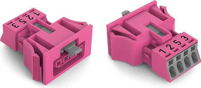 Actual product image Wago 890-784/081-000 Socket snap-in cable gland 4-pin, pink
