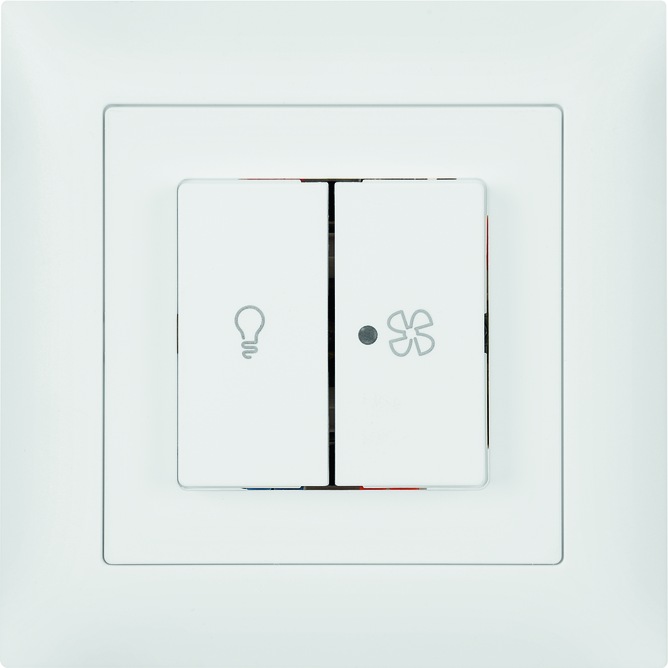 Produktbild Steffen UP Schalter f. Licht u.Vent. SCH0/3 1P ws