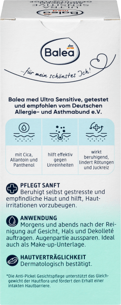 Produktbild dm Balea Med Ultra Sensitive Anti-Pickel (50 ml, 24h Creme)