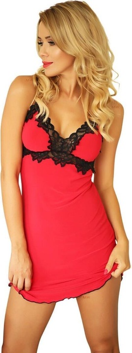 Image du produit Kalimo Chemise de nuit en noir/rouge (XL)