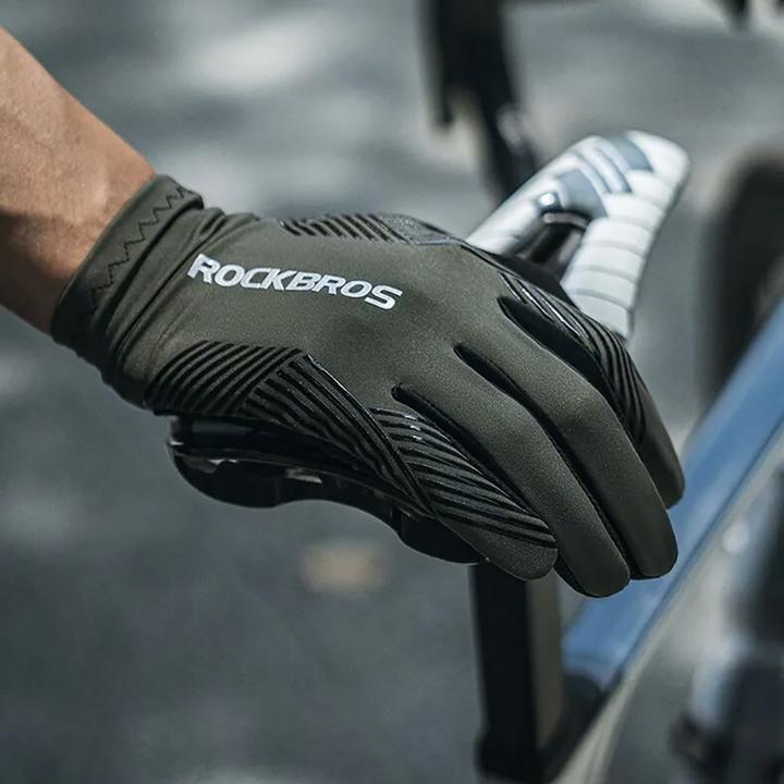 Produktbild Rockbros 16110006003 shock-absorbing cycling gloves size L - green and black (L)