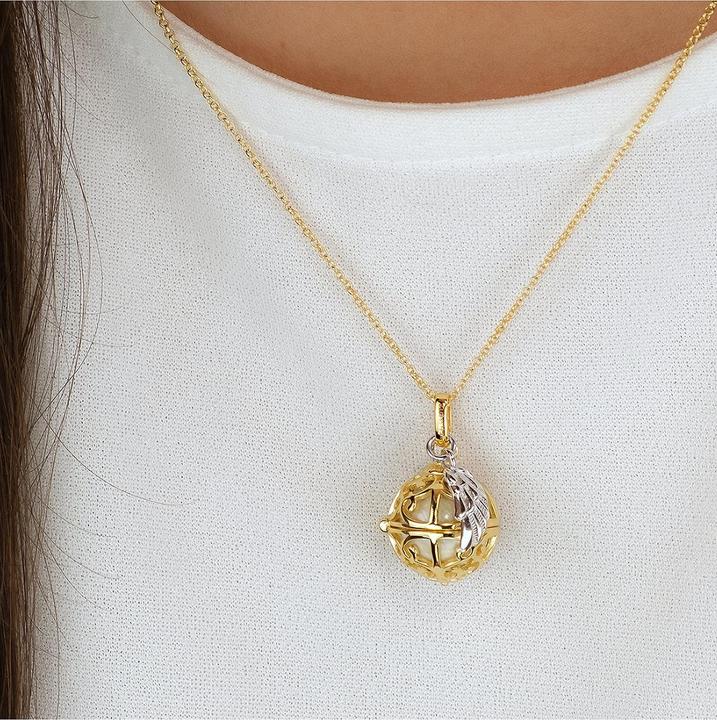 Image du produit Engelsrufer Boule de cristal avec aile (Laiton, Argent sterling 925, 45 - 50 cm)