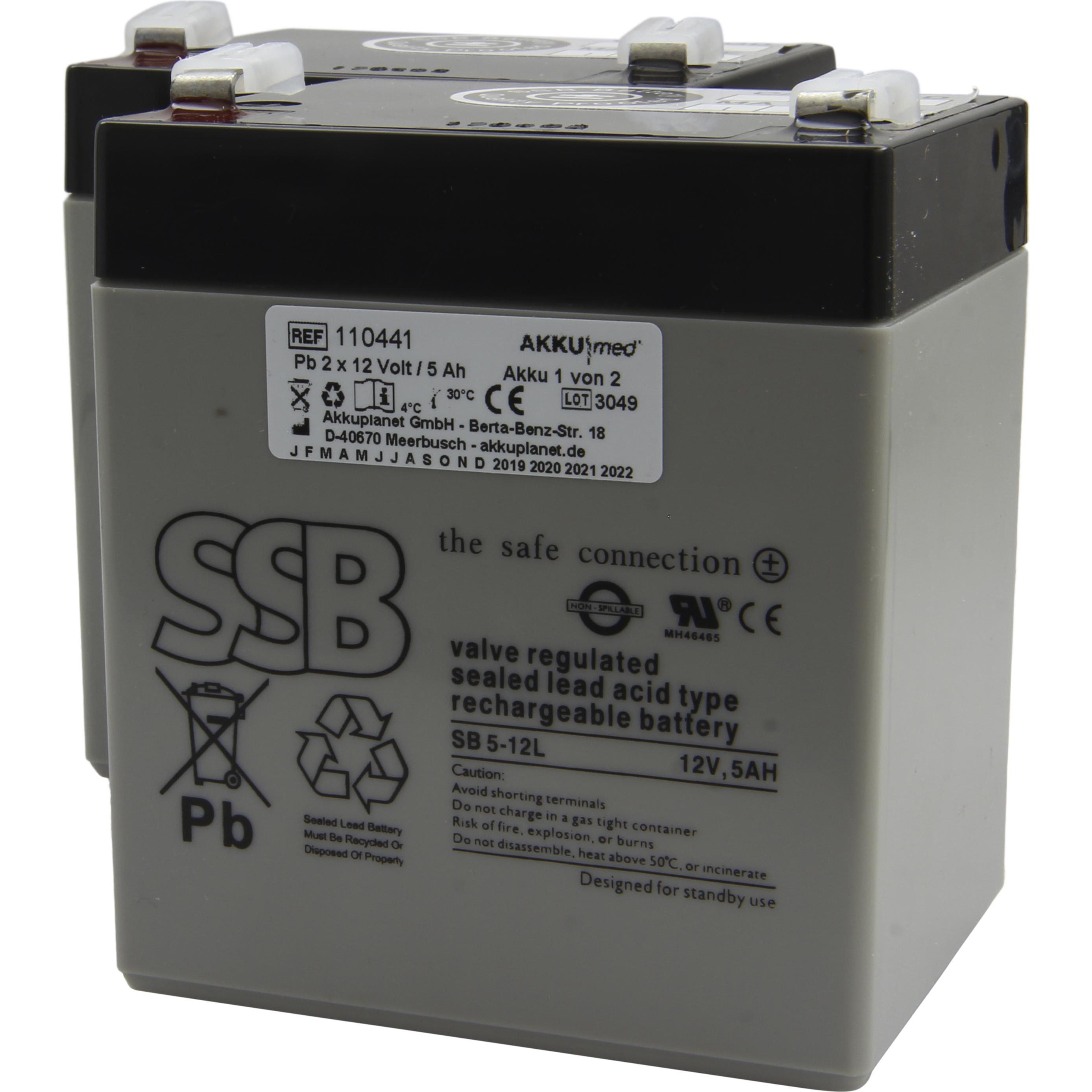 XCell Blei Akkueinsatz passend für AKS Lifter Dualo, Foldy, Clino - Typ 89154 (1 Stk., 5000 mAh, Ladegerät inkl. Akku), ...