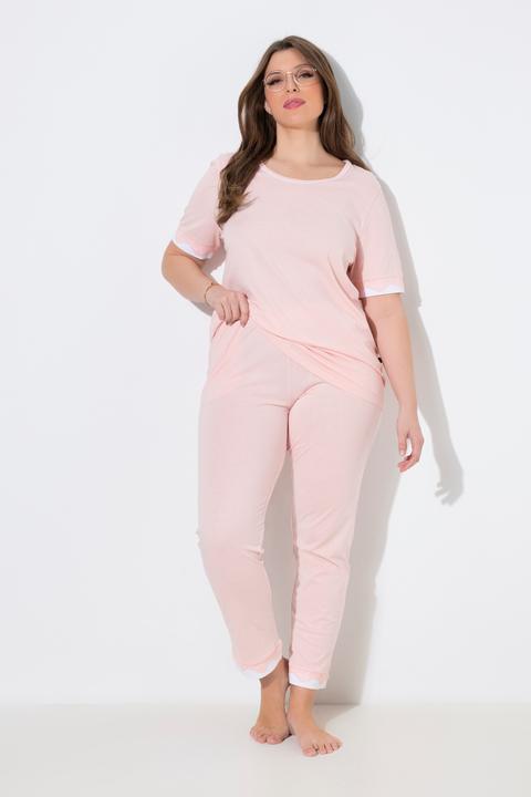 Produktbild Ulla Popken Pyjama, Spitzenkanten, Rundhals, Halbarm (50, 52)
