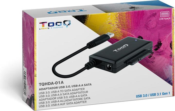 Actual product image Tooq Technology ADAPTADOR USB 3.0 USB-A SATA DISCOS DUROS 2.5" y 3.5" CON ALIMENTADOR (2.5", 3.5")