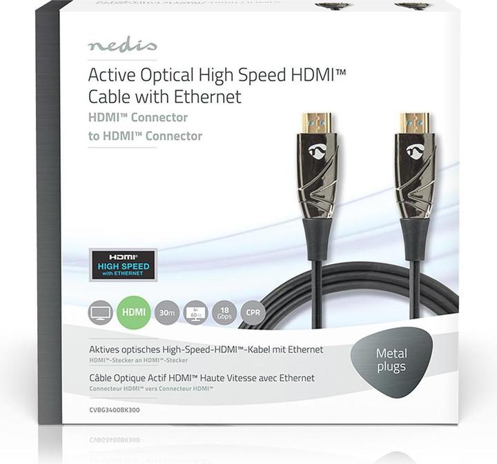 Productafbeelding Nedis Actieve Optische Hoge Snelheid? HDMI Kabel met Ethernet| HDMI Stekker| - Kabel - Dig (30 m)