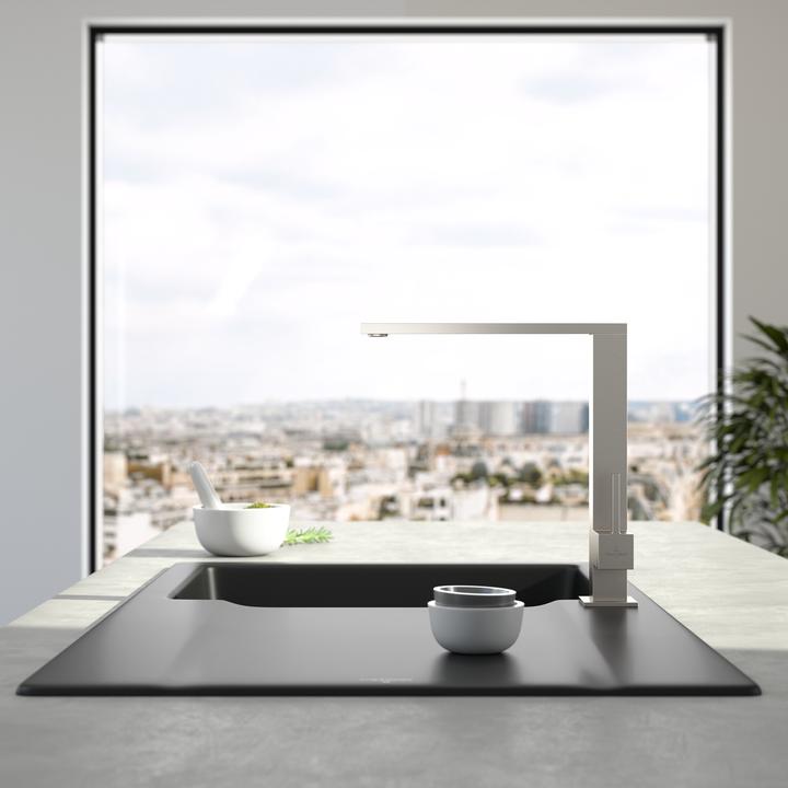 Actual product image Villeroy & Boch Finera Square kitchen tap, stainless steel