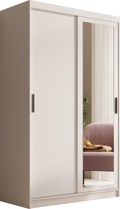 Actual product image ADRK Furniture Sliding-door wardrobe with mirror Hailey 120 (120 x 60 x 205 cm)