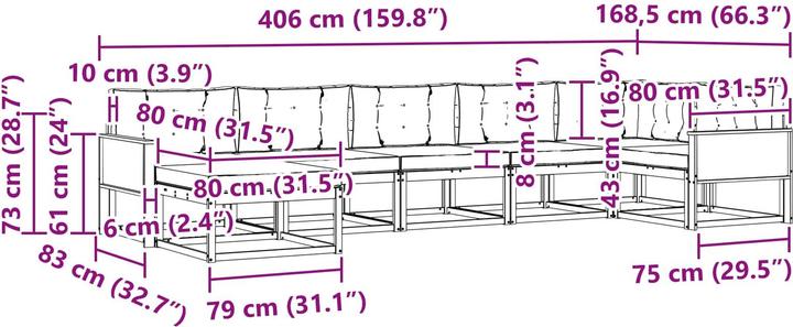 Produktbild vidaXL Outdoor-Sofa