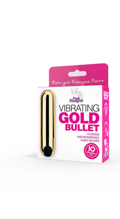 Actual product image Pink Pussycat Vibrating Gold Bullet