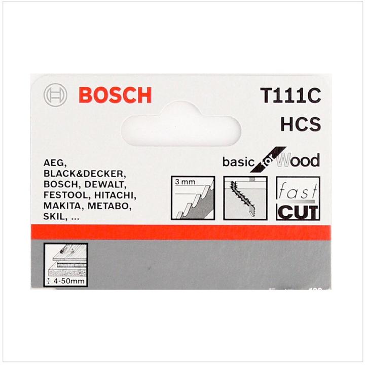 Produktbild Bosch Professional Zubehör Stichsägeblatt T 111 C Basic for Wood, 5er-Pack