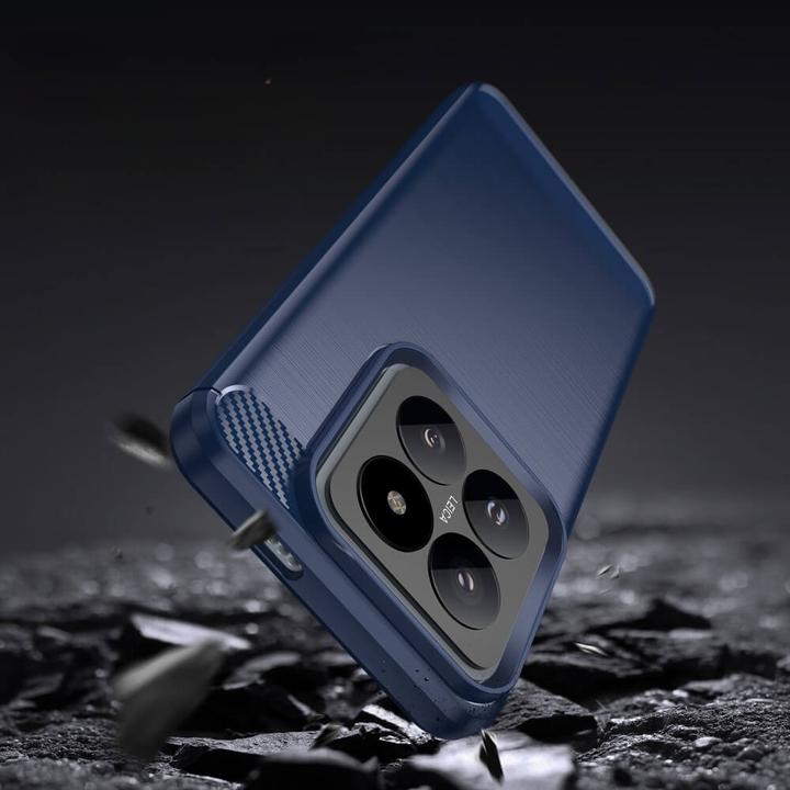 Actual product image Cover-Discount Xiaomi 14 Pro - Metal Carbon Look Case blue (Xiaomi 14 Pro)