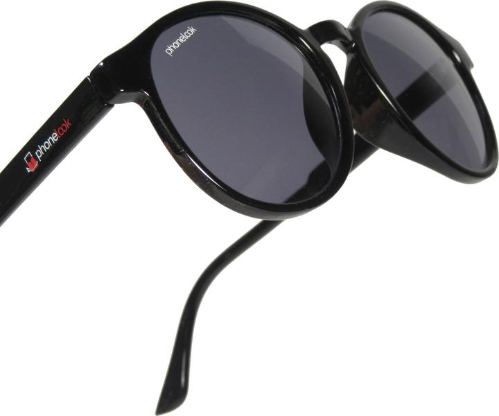 Produktbild PhoneLook UV400 Runde schwarze Sonnenbrille – ultraleicht, modernes Design + Transporttasche Schwarz