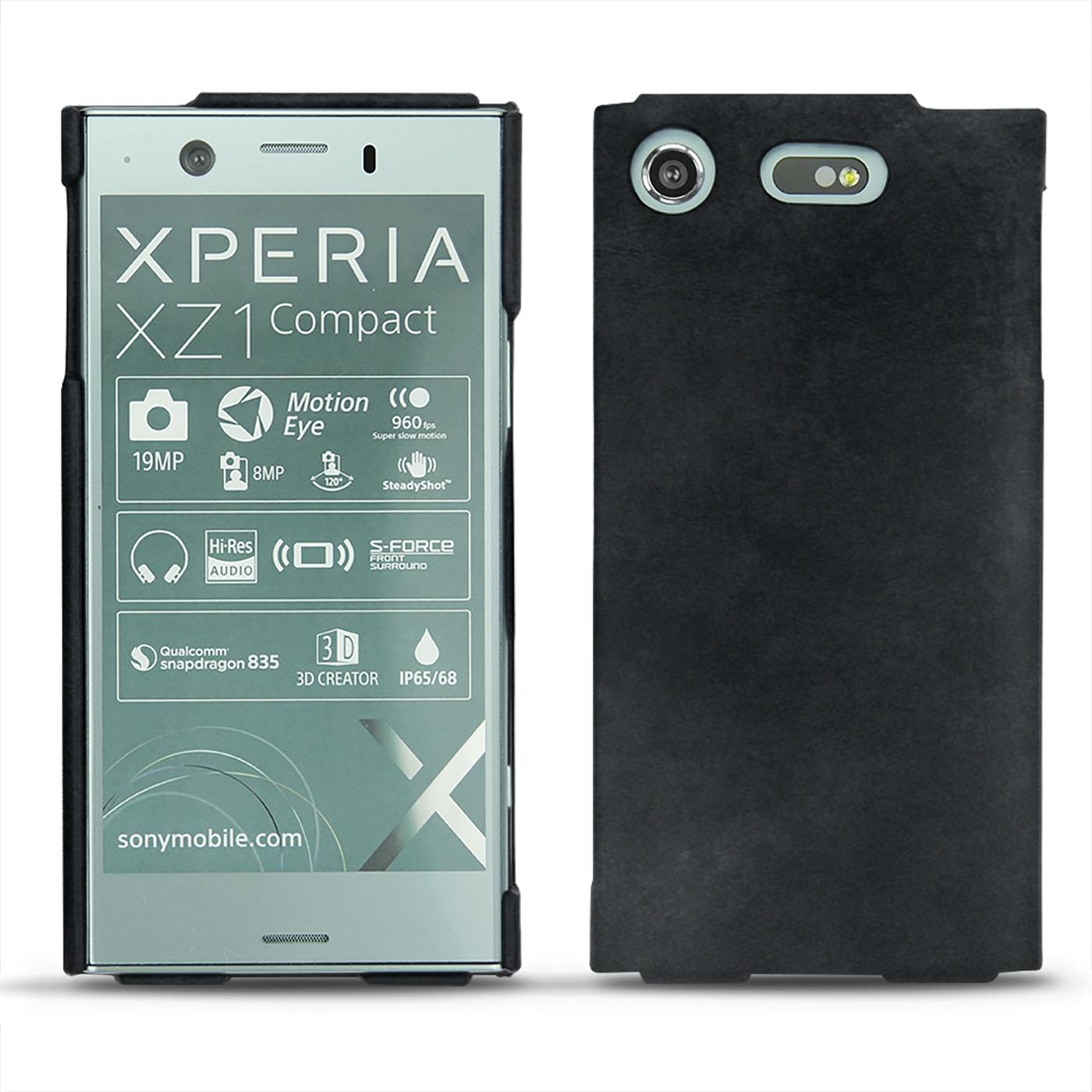 Noreve Lederschutzhülle (Sony Xperia XZ1 Compact), Smartphone Hülle, Schwarz
