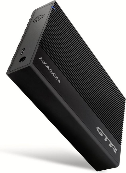 Actual product image Axagon EE35-GTR, USB-C - SATA 3.5" RIBBED box, ÄernÃ½ (3.5")