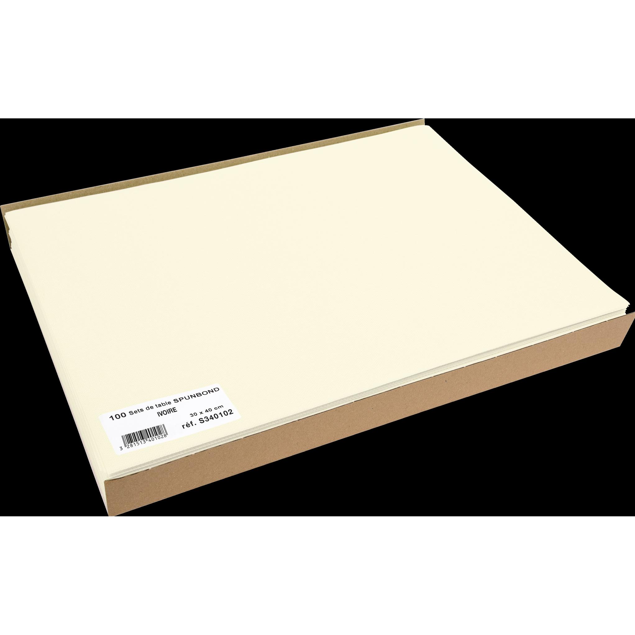 PROnappe, Tischset, Einweg-Tischset Spunbond, 400 x 300 mm, elfenbein (100 x, 30 x 40 cm)