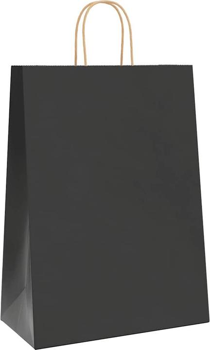 Image du produit vidaXL Sacs en papier kraft 50 pcs. avec anse Noir 32x17x44 cm Sac en papier (Pochette cadeau, 50 x)