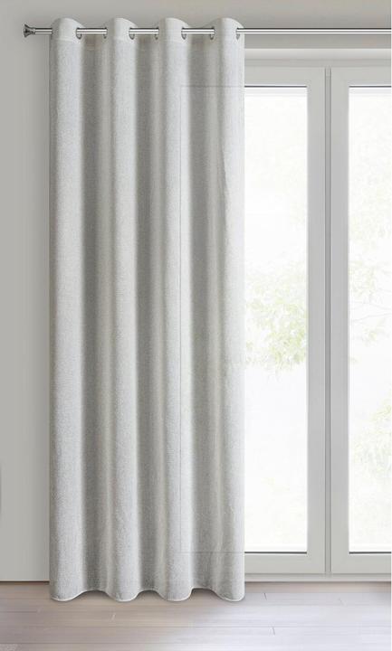 Eurofirany Tenda ABBY con struttura a rete e bouclé, colore naturale, rame, 140 x 270 cm, occhielli/circoli (140 x 270 cm)