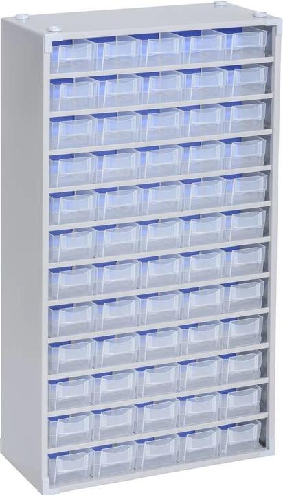 Allit Metal small parts cabinet, HxWxD 565 x 300 x 140 mm, 60 drawers, 60 dividers. (14 cm, 56.50 cm)