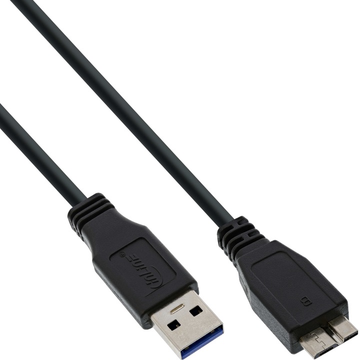 Produktbild InLine USB 3.0 Kabel A Stecker an Micro B Stecker schwarz 5m (5 m, USB 3.0)