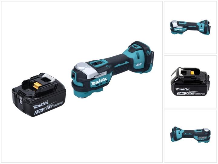 1x Makita DTM 52 cordless multifunction tool, 1x Makita BL 1850 B 18 V 5.0 Ah battery