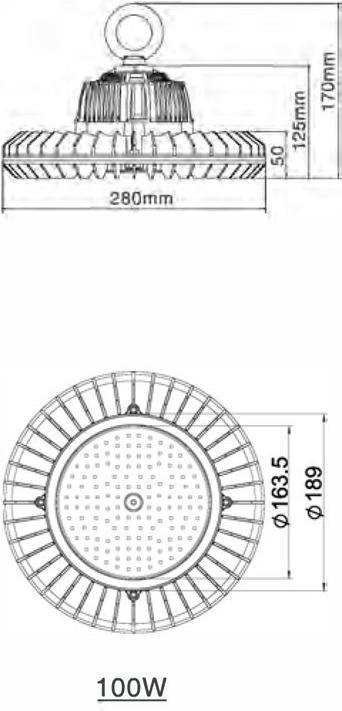 Produktbild TL Highbay LED Hallenstrahler 100W 4000K 12000 Lumen IP65 DALI (12000 lm)