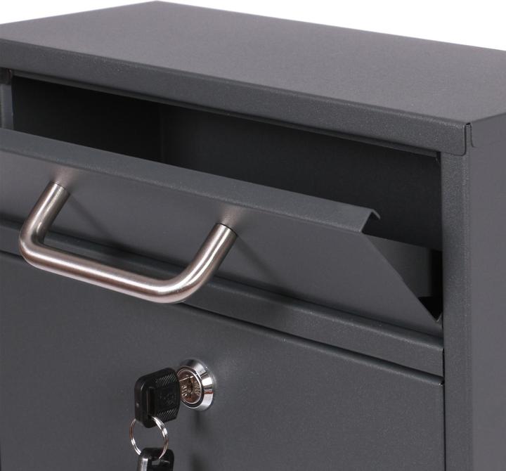 Image du produit Wiltec 2x2 Boîte aux lettres Murale V51 Anthracite Verrouillable Fenêtre de visualisation Porte-nom