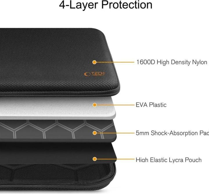 Produktbild Tech-Protect HARDPOUCH LAPTOP 13-14 SCHWARZ/ORANGE (14")