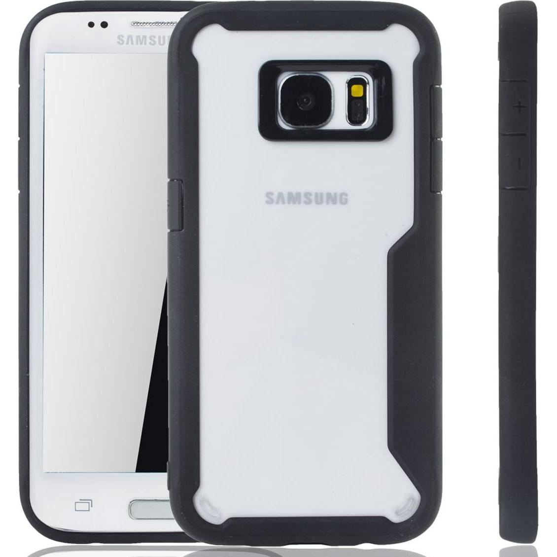 König Design Handyhülle für Samsung Galaxy S7 Edge Schutzcase Backcover Bumper Etuis Schwarz (Samsung Galaxy S7 Edge), S...