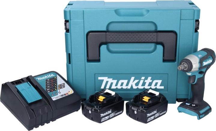 Actual product image Makita DTW 181 RTJ Battery impact wrench 18V 1/2" Brushless + Makpac + 2x battery 5.0Ah + 1x charger (Rechargeable battery operated)