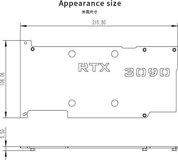 Valori nutrizionali e ingredienti Barrow Piastra posteriore per il blocco ad acqua per GPU a copertura totale GALAX/GAINWARD 3090 - Argenteo