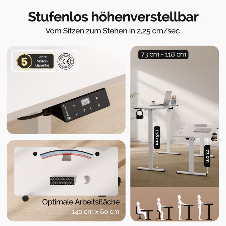 Produktbild Casaria Schreibtisch (140 x 60 x 118 cm)