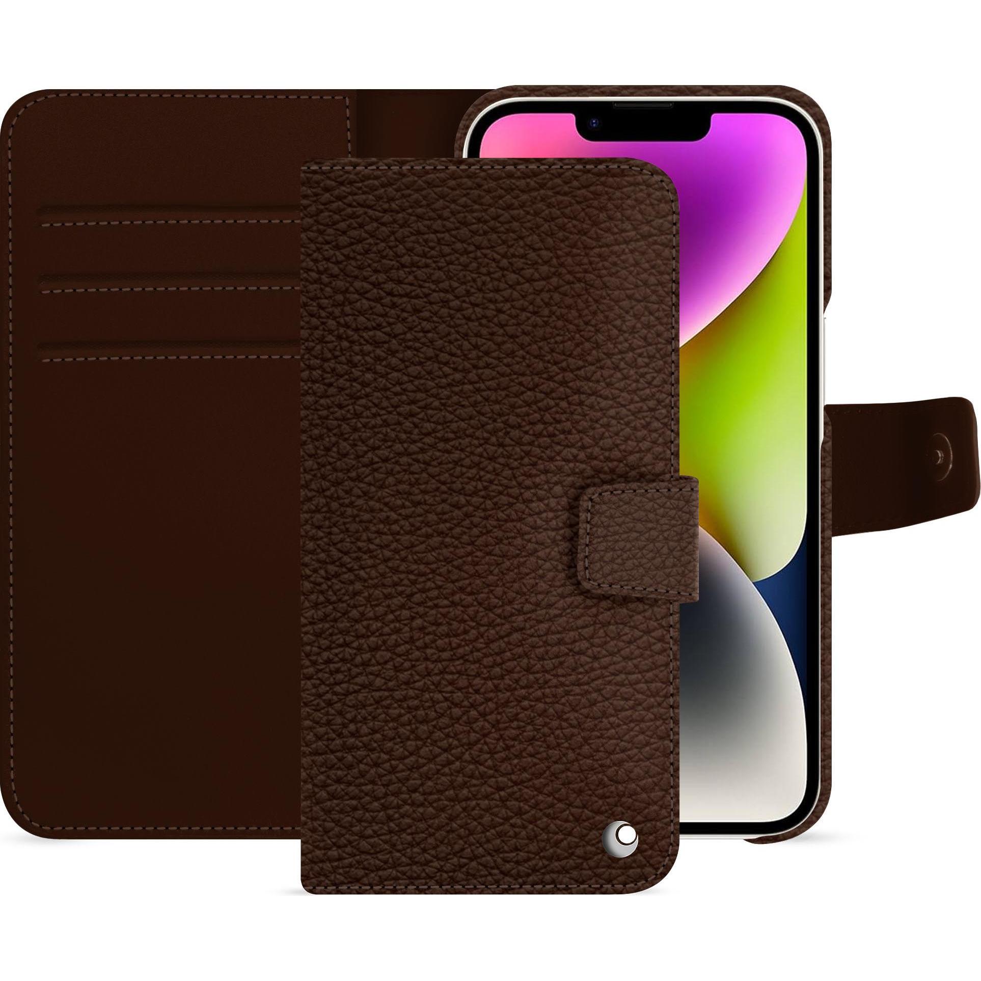 Noreve Lederschutzhülle Apple iPhone 15 Plus (Apple iPhone 15 Plus), Smartphone Hülle, Braun