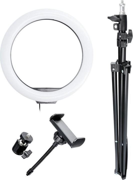 Actual product image Techonic Smart device OEM LED Ring Stream RGB lamp 12" FULL COLOR with holder for mobile + tripod black