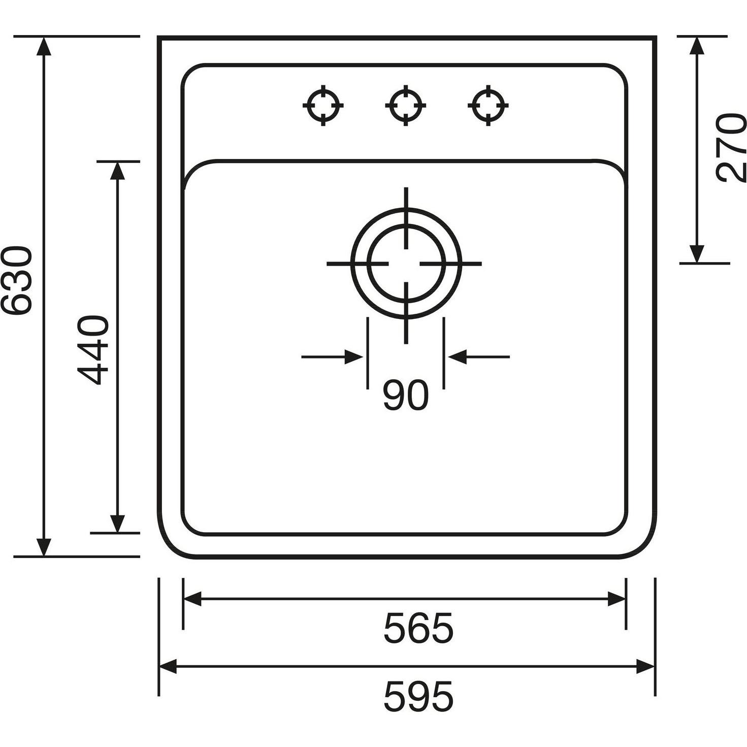 Villeroy & Boch, Spülbecken, Spülstein, 595 x 630 x 220 mm, weiss alpin (63 cm, 59.50 cm)