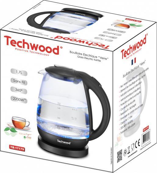 Produktbild Techwood Wasserkocher 1.7 L Glas / schwarz (1.70 l)
