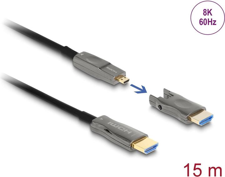 Image du produit Delock Câble optique actif 12,70cm (5") 1 HDMI 8K 60 Hz 15 m (15 m, HDMI)