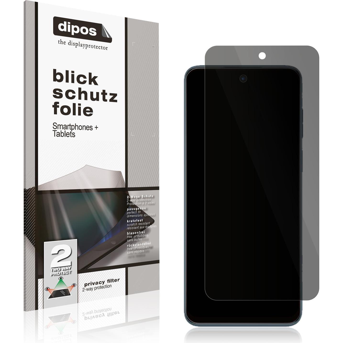Dipos Blickschutzfolie 2-Way Anti-Shock (1 Stück, Motorola Moto G13), Smartphone Schutzfolie, Transparent