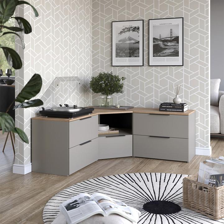 Immagine prodotto Vicco Wohnwand Wido, Greige/Sonoma, 3 Teile (60 x 50 x 40 cm)