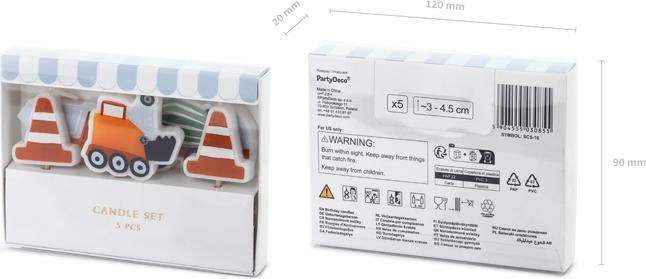 Image du produit Partydeco Kerzen - Strassenarbeiten (5 x)