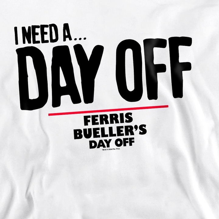 Actual product image Ferris Bueller´s Day Off Unisex Adult Ferris Bueller Needs A Day Off Sweatshirt (XL)